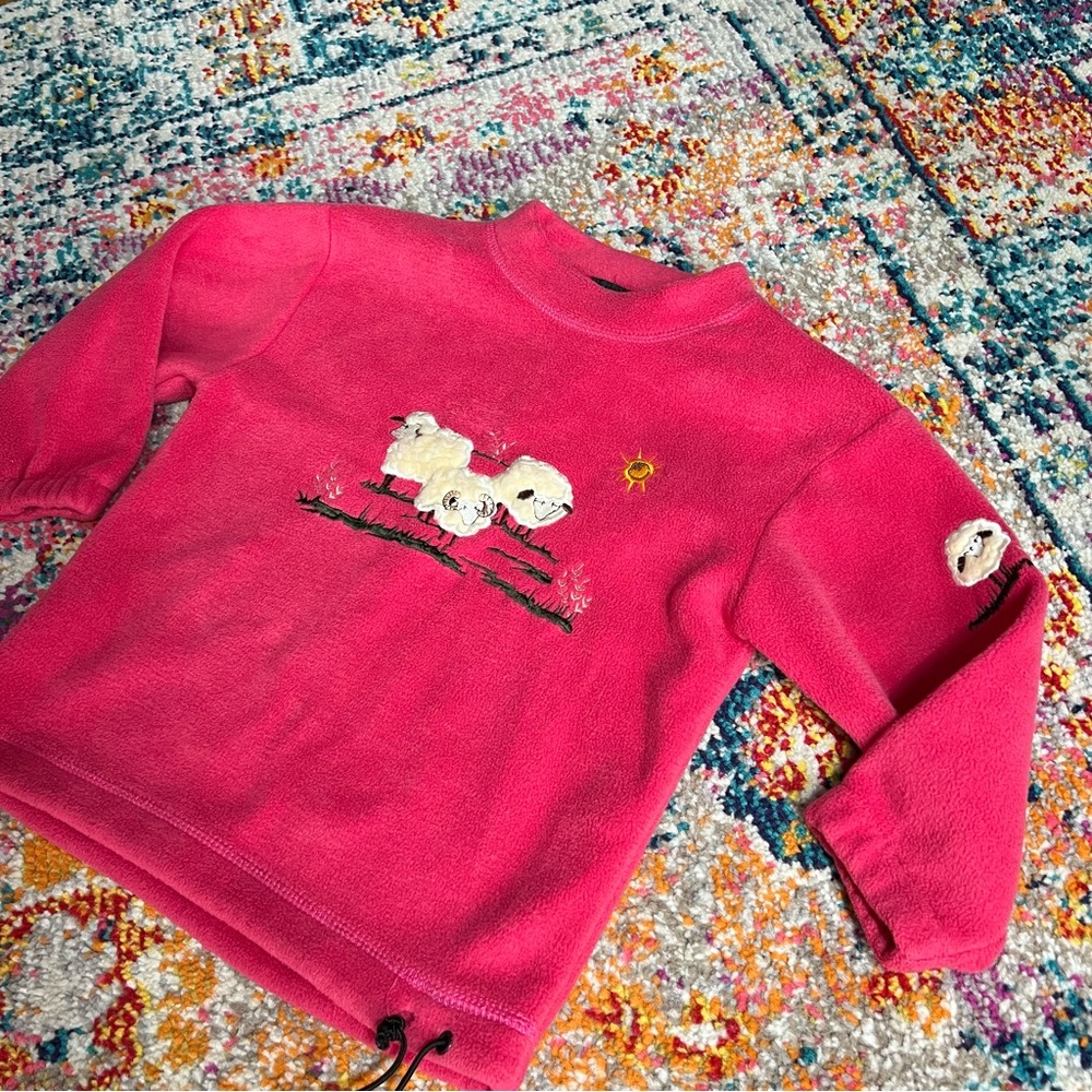 Shire‎ Classics Fleece Lamb Sheep Design Countrywear Fuschia Pullover Sweatshirt - Picture 2 of 13
